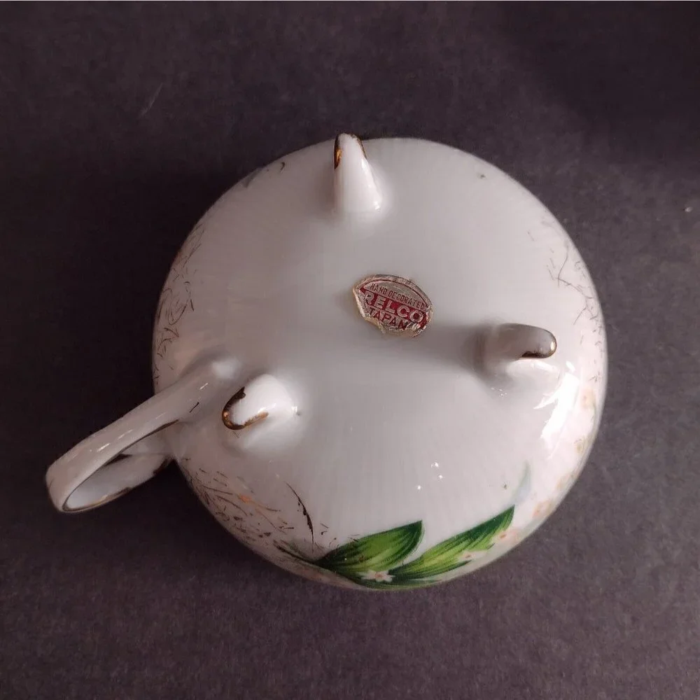 Vintage Relco Japan Porcelain Lily Of The Valley Floral Teacup & Saucer White - Picture 8 of 12